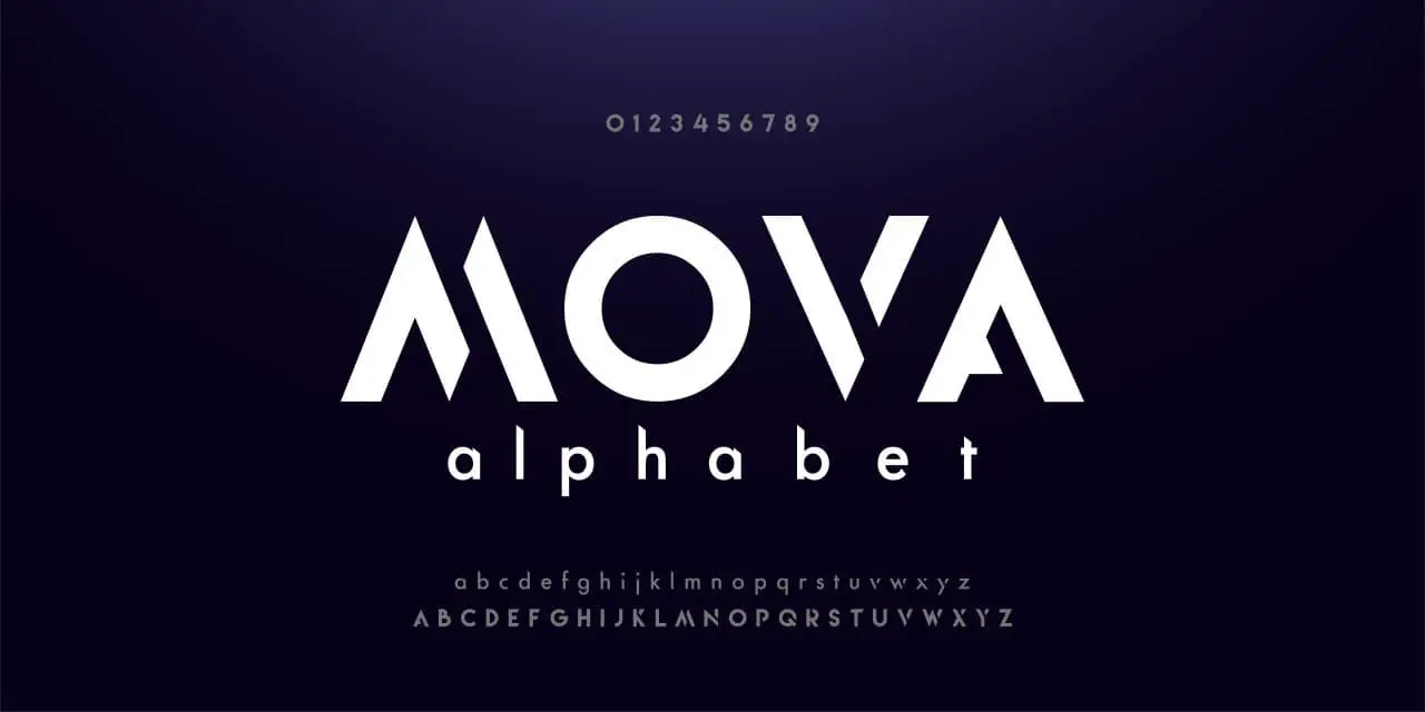 Abstract Digital Technology Modern Alphabet Fonts