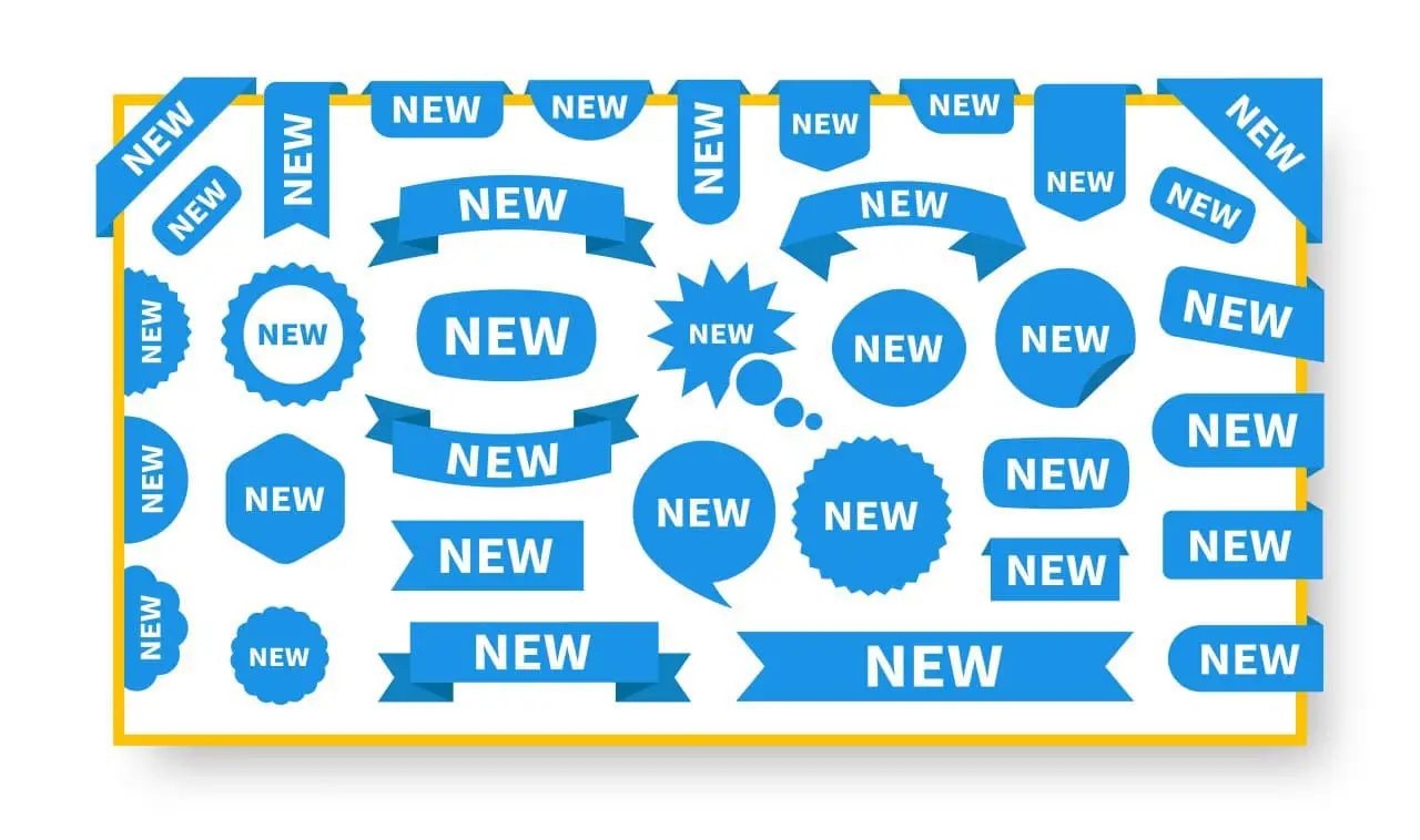 Blue Flat Sticker with New Text