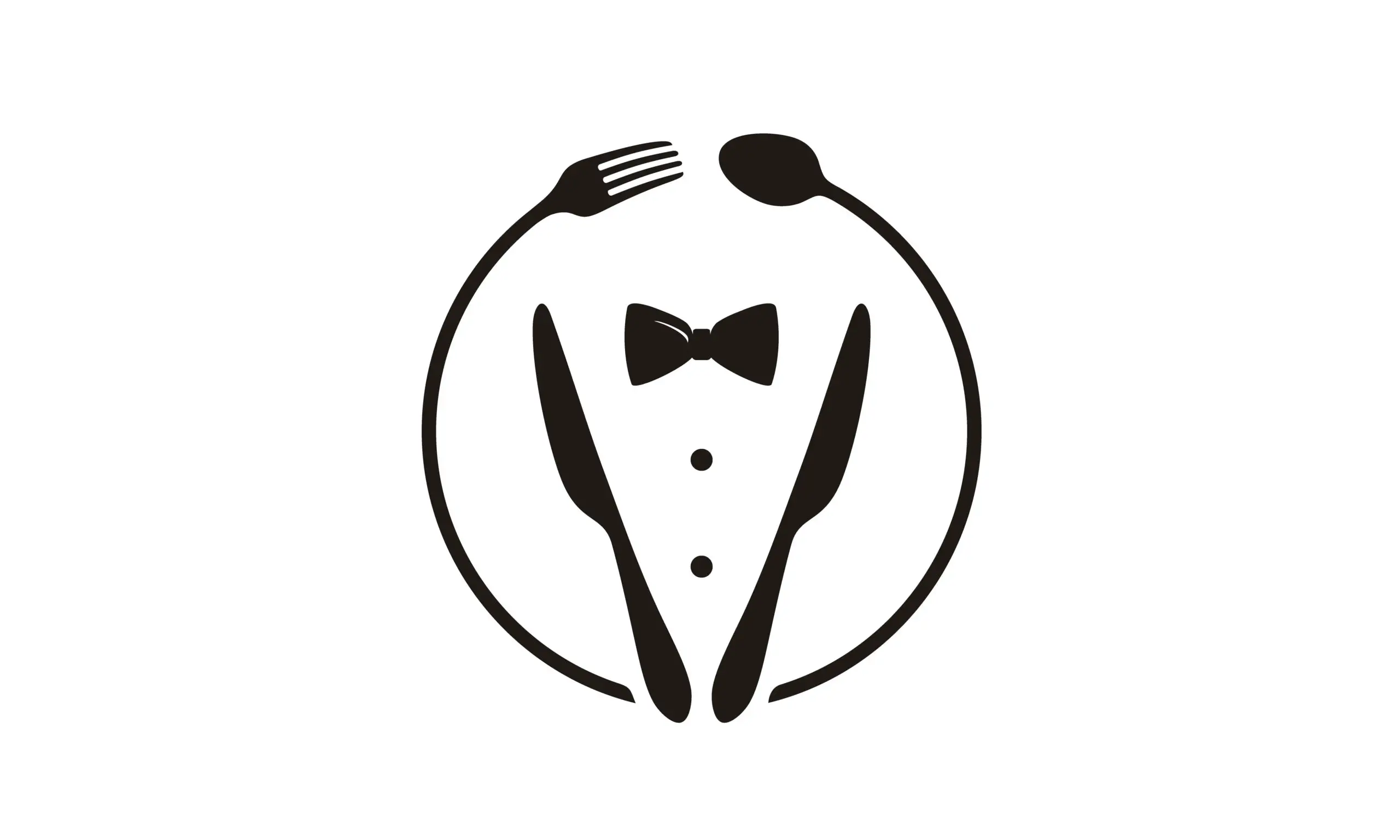Bow Tie, Tuxedo, Utensil Restaurant Logo