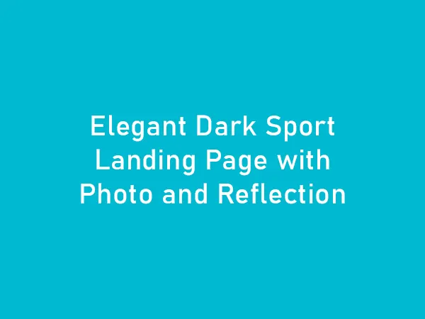 Elegant Dark Sport Landing Page