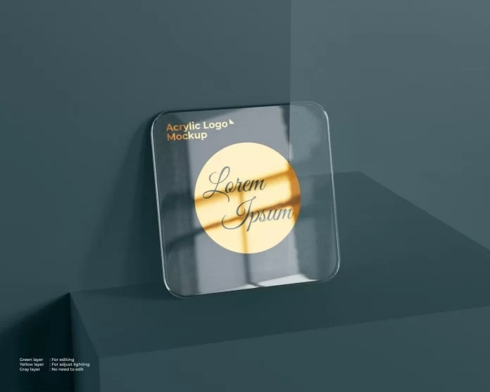 Acrylic Glass Mockup Logo