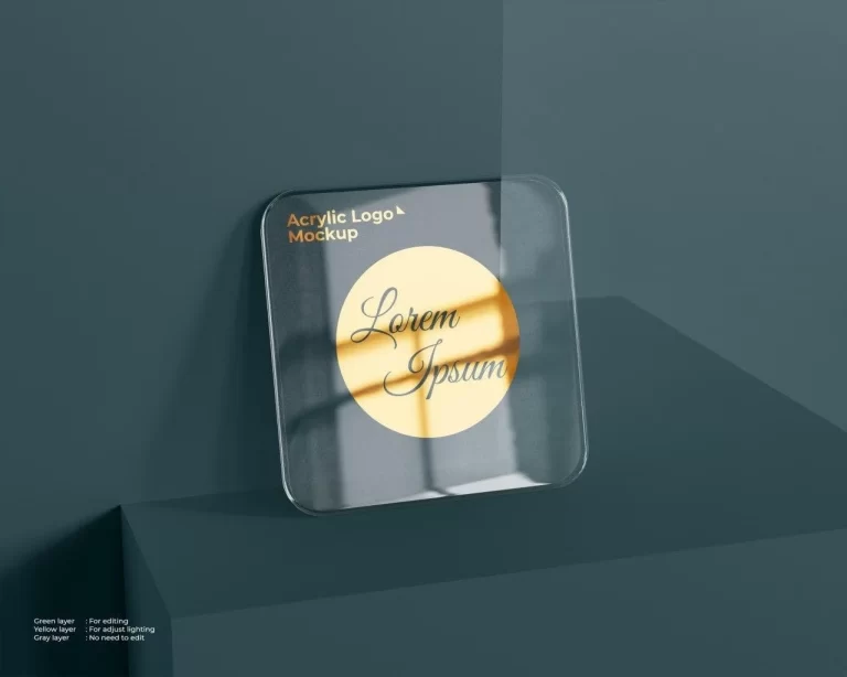 Acrylic Glass Mockup Logo