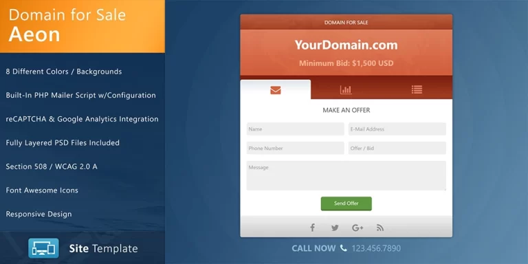 Aeon Domain for Sale HTML Template