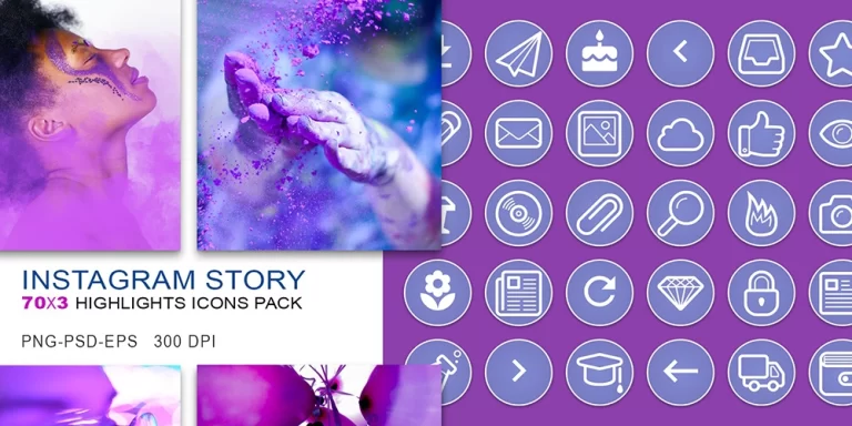 210 Instagram Story Highlights Purple Icons