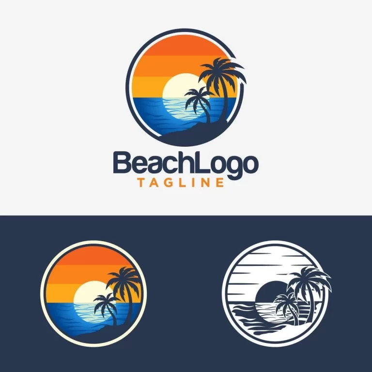 Beach Logo Design Vector