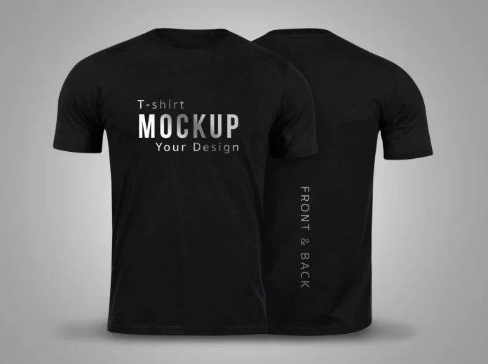 Black T-shirt Mockup Front and Back