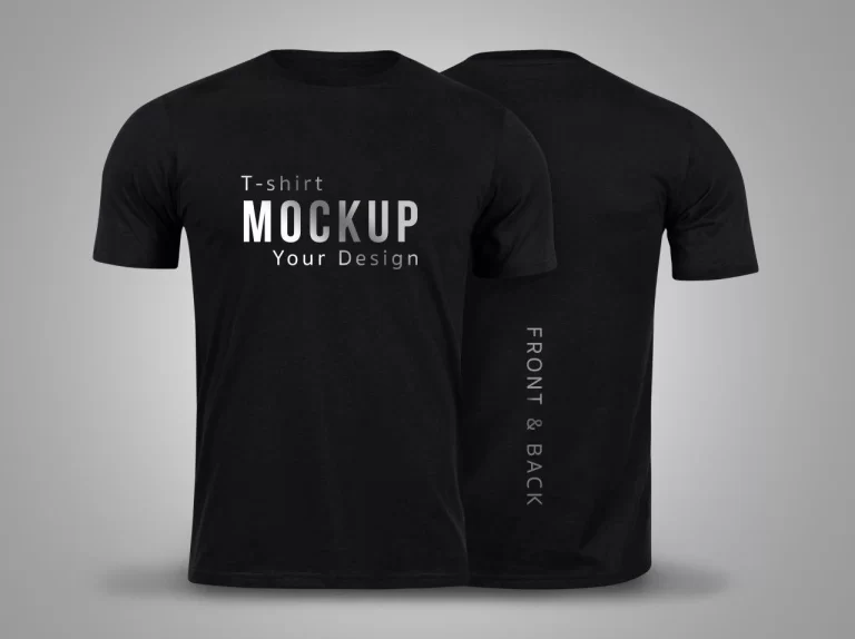 Black T-shirt Mockup Front and Back