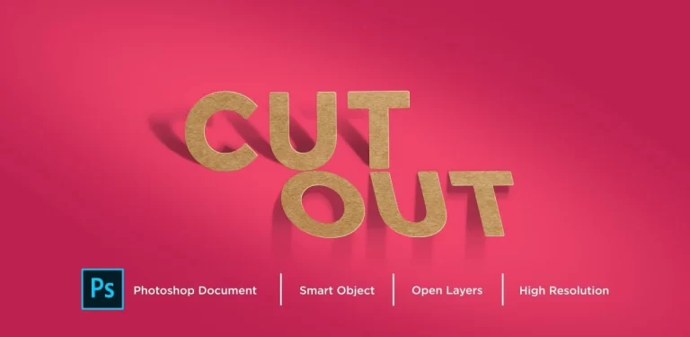 Brown Paper Cut Out Text Effect