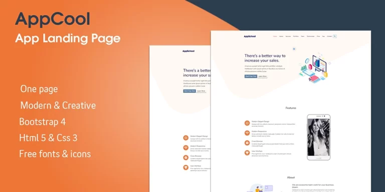 AppCool Creative App Landing Page
