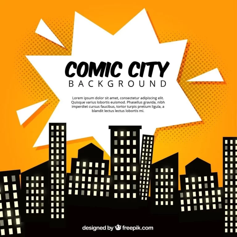 Comic City with Silhouettes