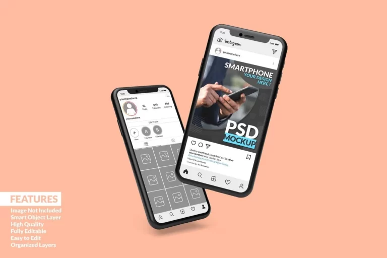 Smartphone Mockup For Instagram Post