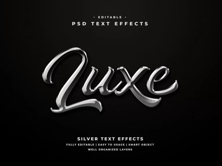 Editable 3D Silver Text Style Effect