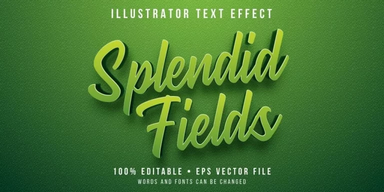 Editable Text Effect Grass Field Style