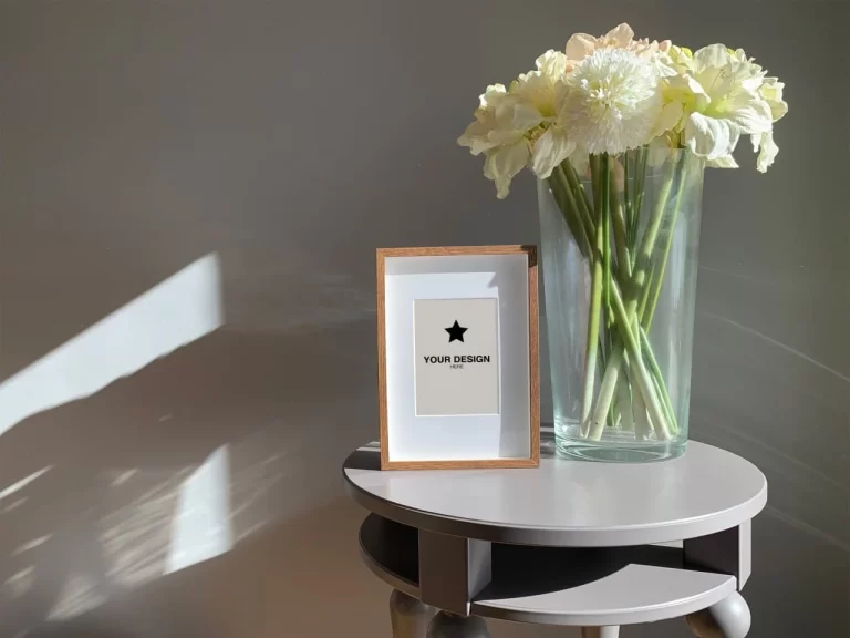 Frame Mockup with Flower Pot