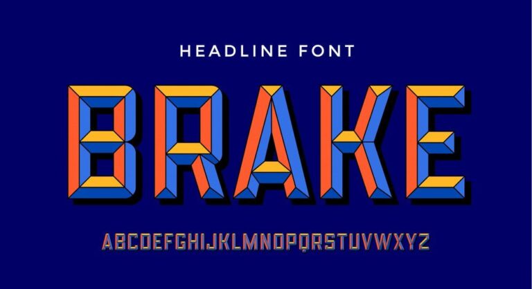 3D Modern Font
