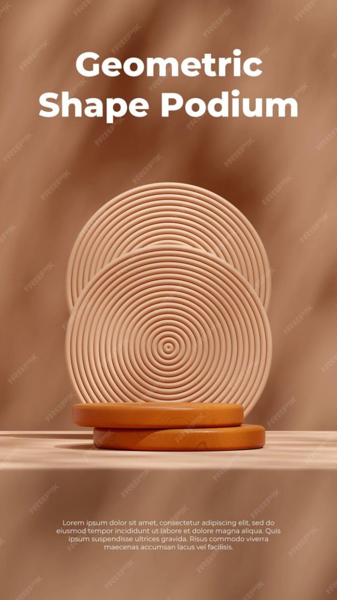 geometric-circular-background-3d-rendering-image-mockup-wood-texture